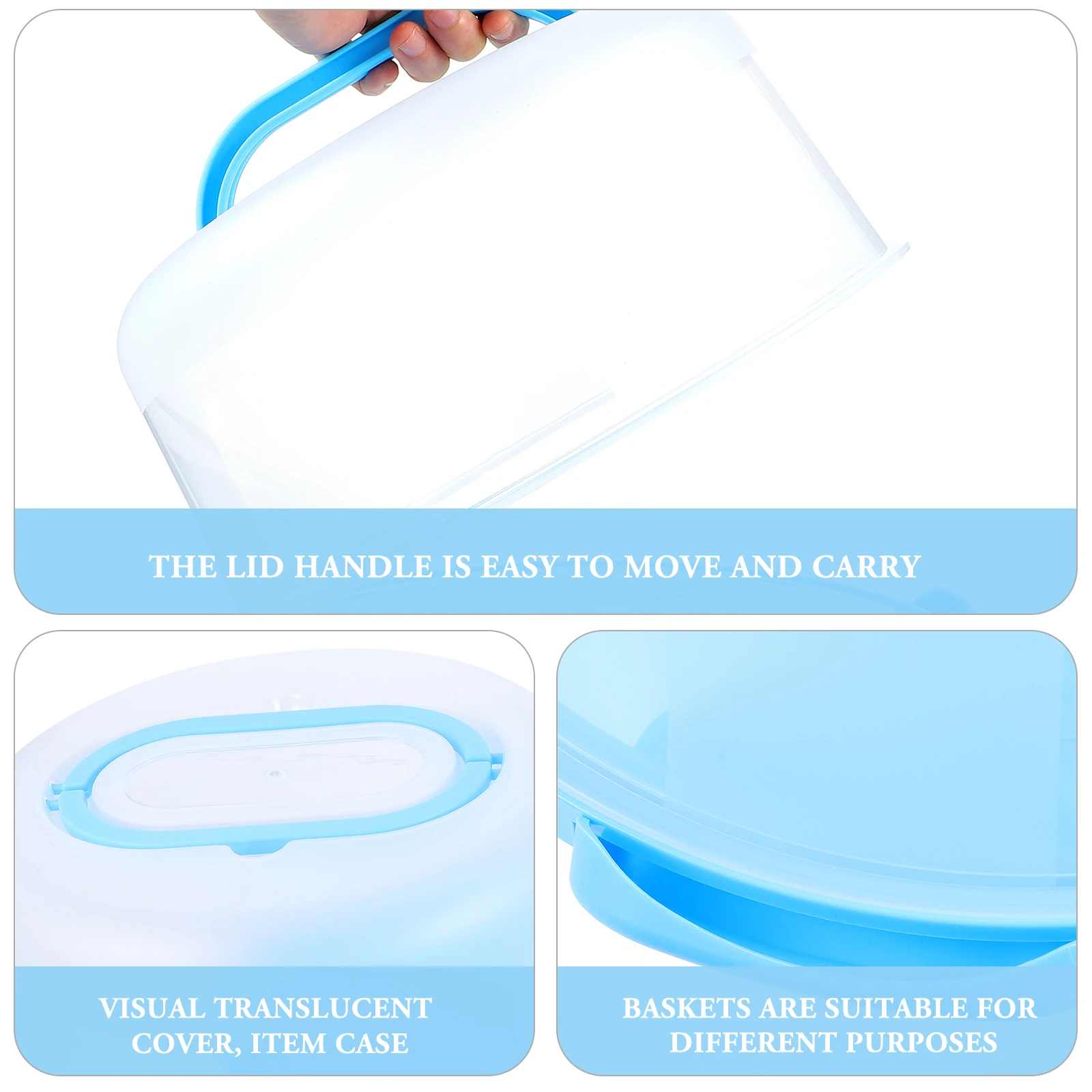 

Cake Box Airtight Plastic Container Cupcake Storage Packaging Transparent Lid Lightweight Biscuit Candy Gift Box