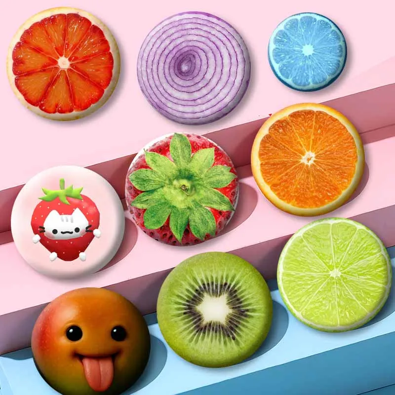 Cute Funny Fruit Cross Section Brooch Strawberry Tomato Cartoon Badge Bag Shoes Ornaments Pins Handmade Jewelry Accessories Gift