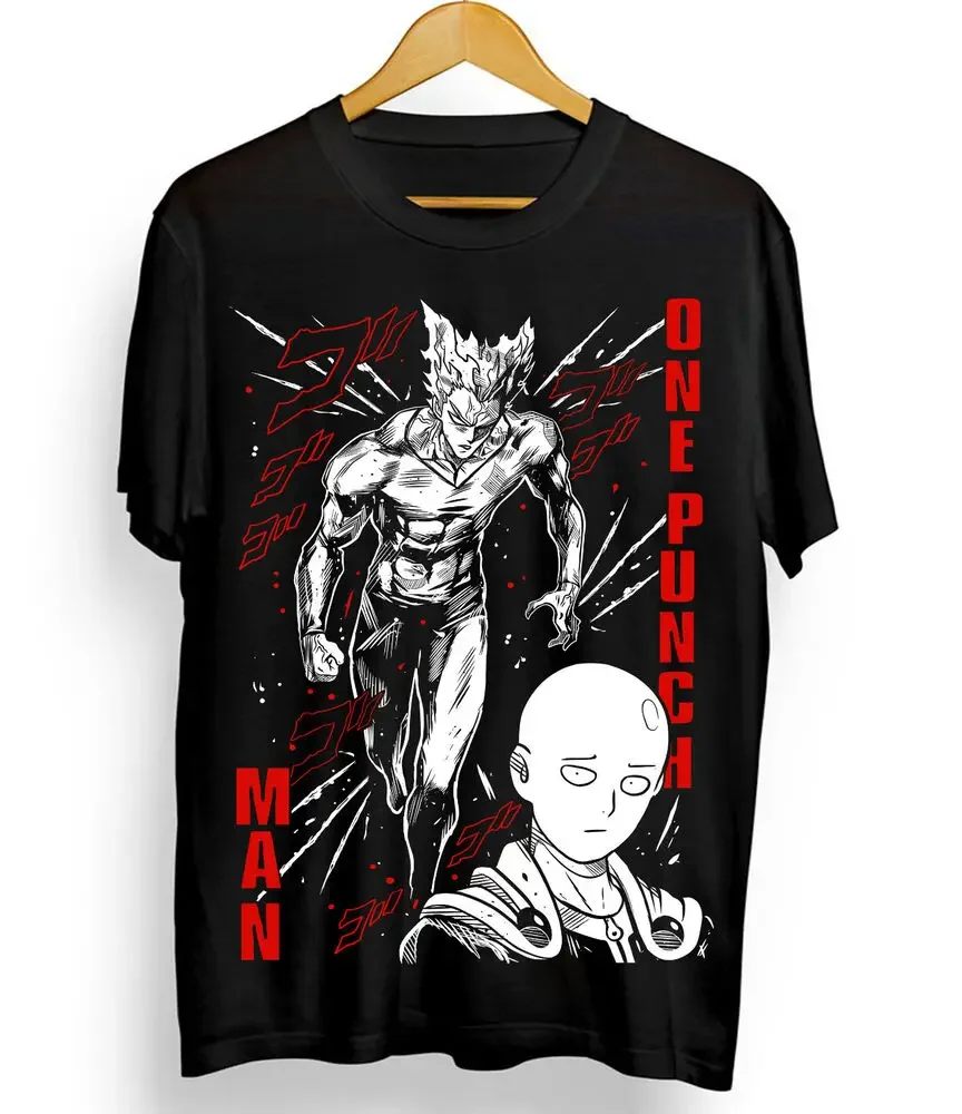 SAITAMA One Punch Man T-Shirt Anime Manga Gifts Black Short Sleeve All Size