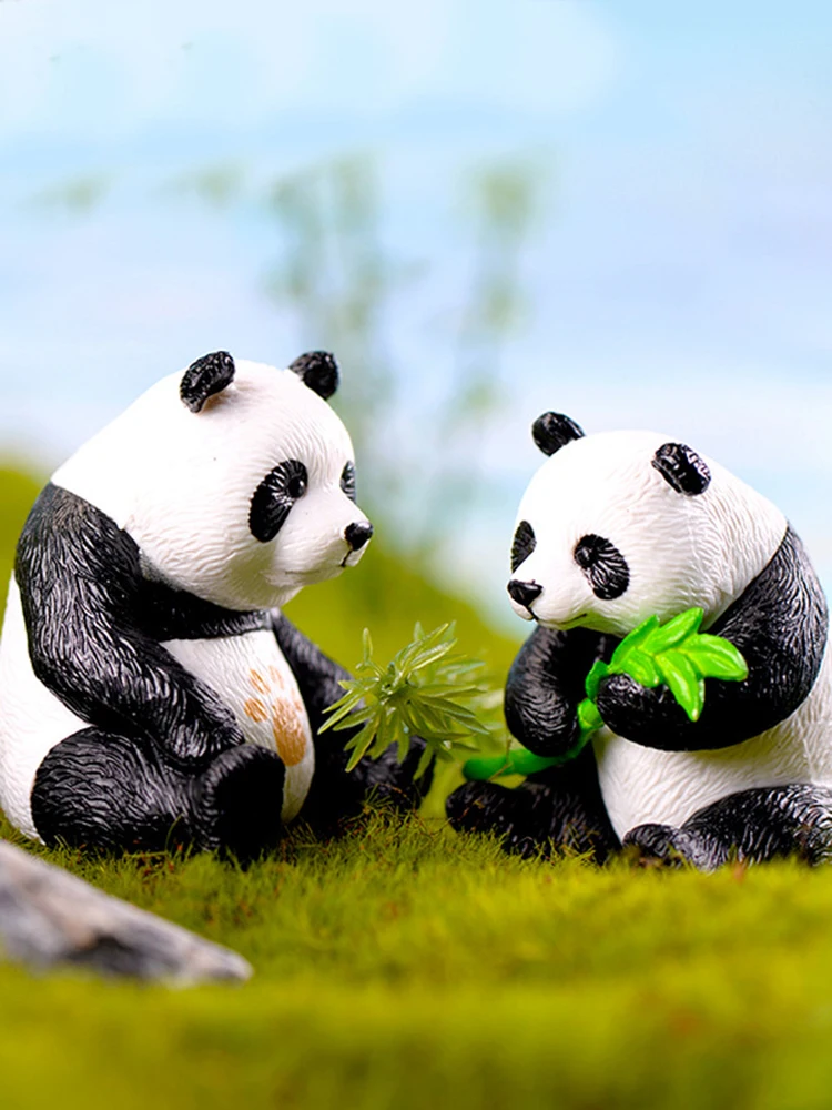 Figurines d'angipanda artificielles mignonnes, 4 pièces, mini-indicateur d'ornement de jardin féerique, gnome en résine, accessoires de décoration pour la maison