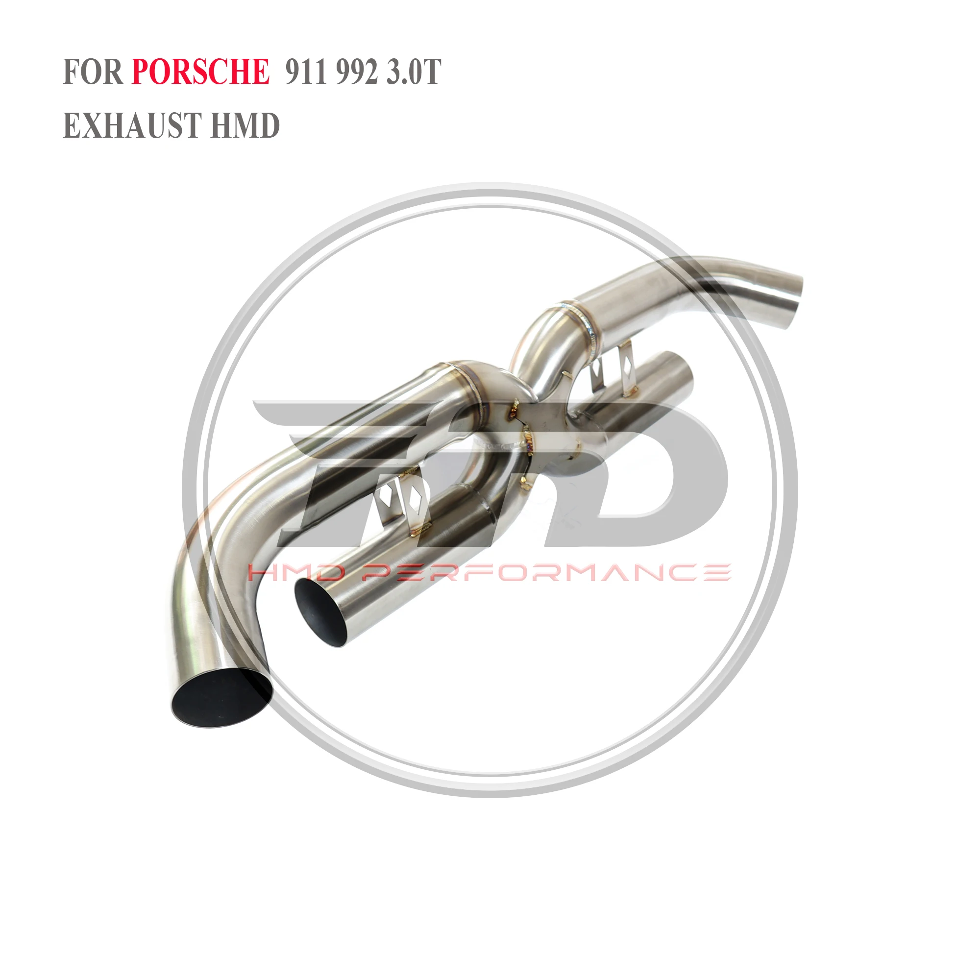 HMD Stainless Steel Exhaust System Performance Catback for Porsche 911 992 Carrera 3.0T X Pipe Without Valve