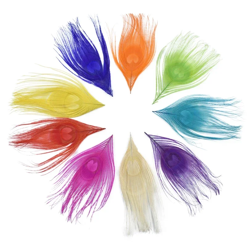 10 Stück/Los Farbige Pfauenfedern für Schmuckherstellung 10-15CM 4-6" Echte Pfauenfedern DIY Bastelarbeiten Karnevalsdekoration – Detail 4
