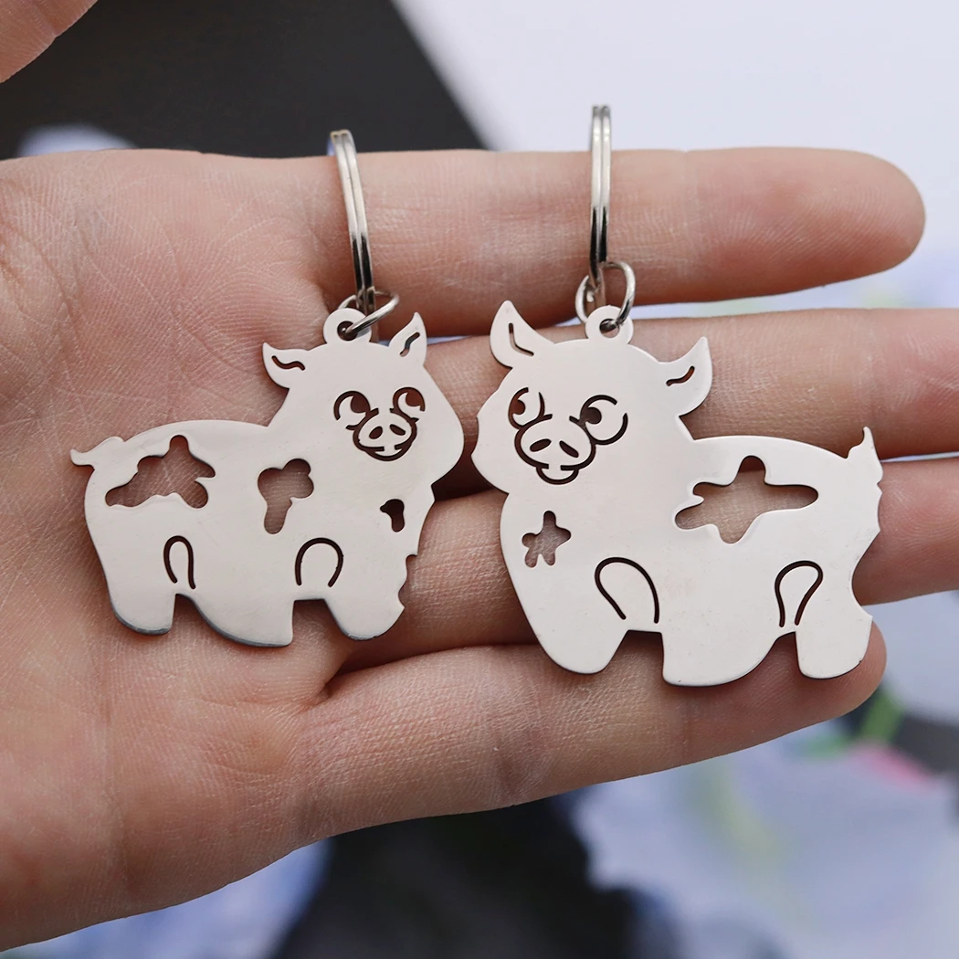 Cartoon Pig Keychain Animal Couples Keyring will never leave, cute and good-looking schoolbag, jewelry, pendant birthday gift
