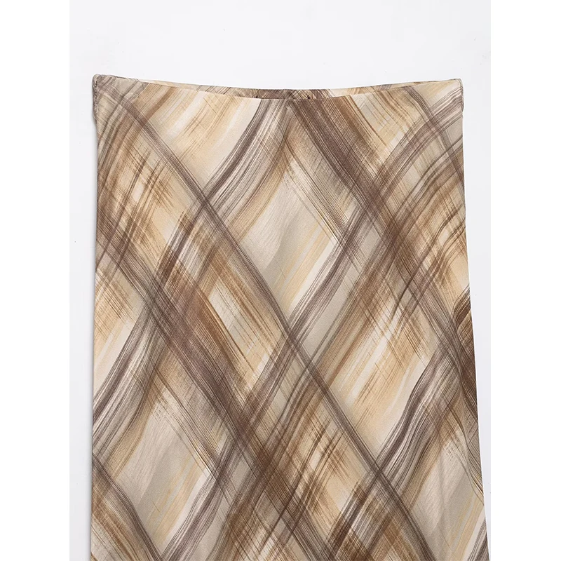 กระโปรงยาวพิมพ์ลายวินเทจสำหรับผู้หญิง ปี 2026 แฟชั่นใหม่ ผ้าซาติน หรูหรา สำหรับงานปาร์ตี้ กระโปรงยาวลำลองสไตล์ไฮสตรีทสำหรับผู้หญิง ﻿