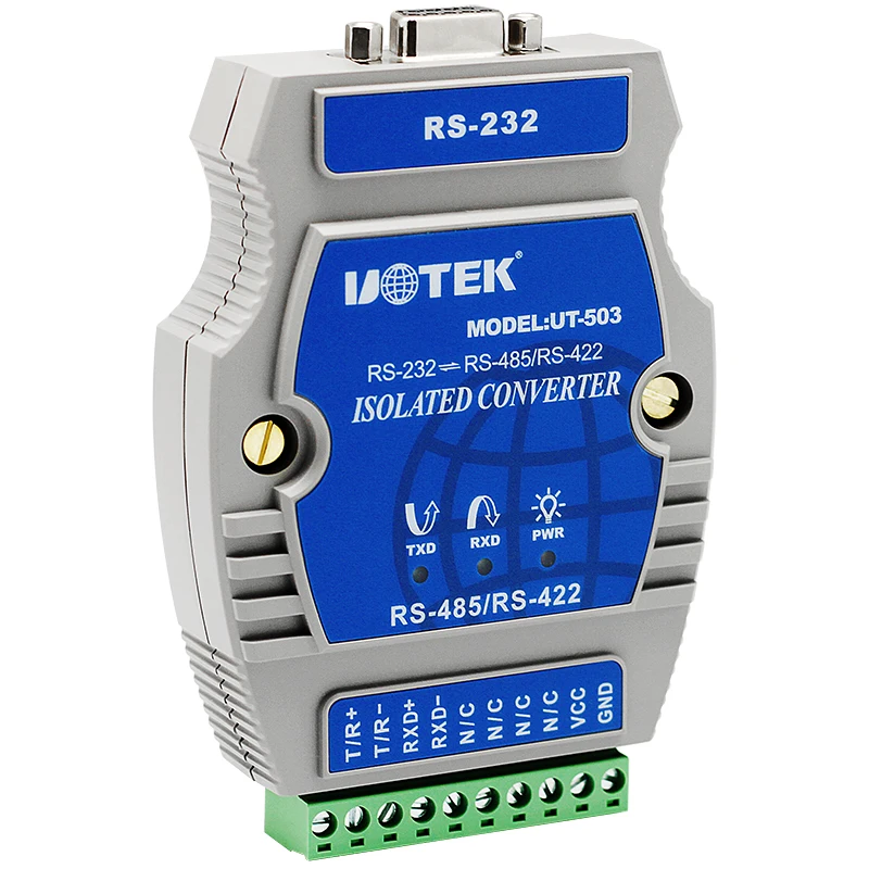 

UOTEK UT-502 Промышленный адаптер RS 232 на 2 порта RS 485 Изолированный последовательный преобразователь с изоляцией