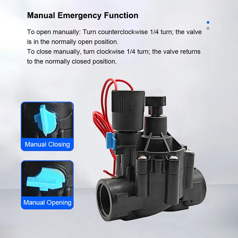 Acarps Irrigation Solenoid Valve Manual Emergency Function Flow Control Knob For Farm Garden Landscape Irrigation 220V 12V 24V