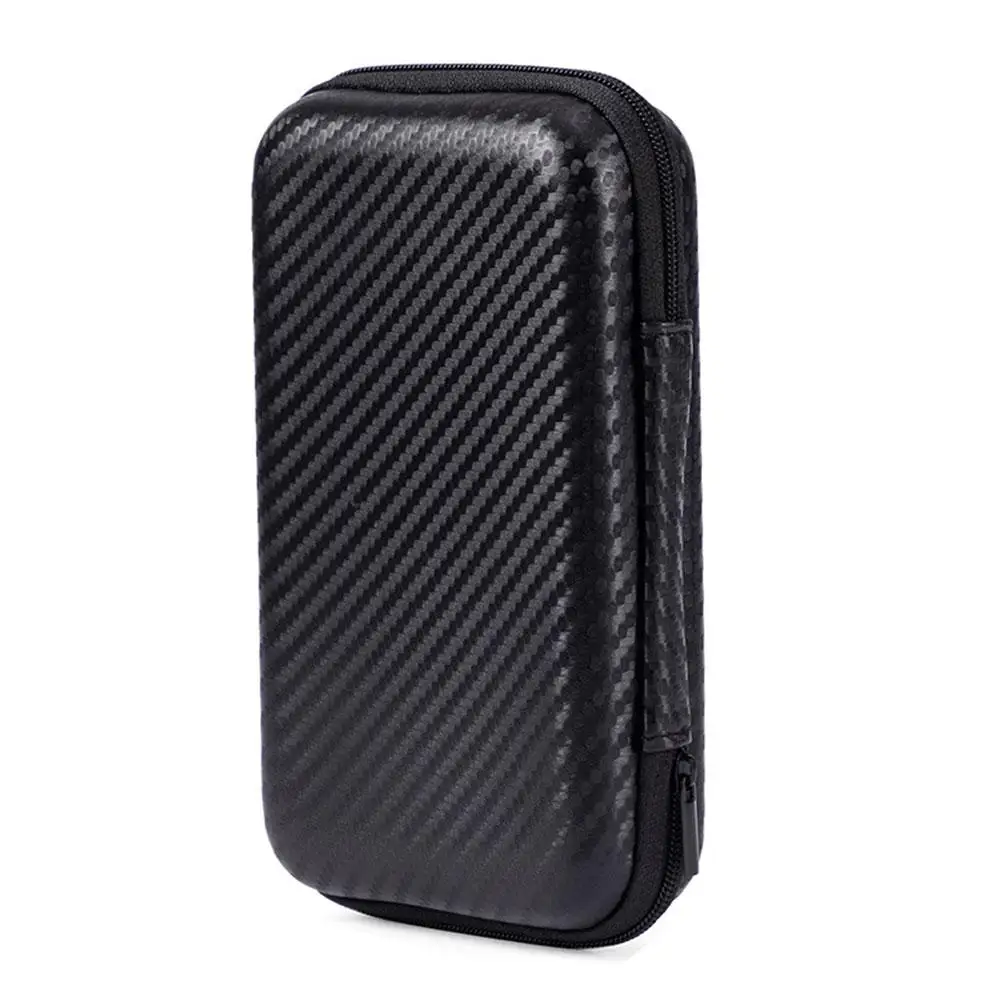 For R35S Handheld Game Console Storage Bag Carbon Fiber Texture EVA Anti-fall Scratch-resistant Game Protective Black Case