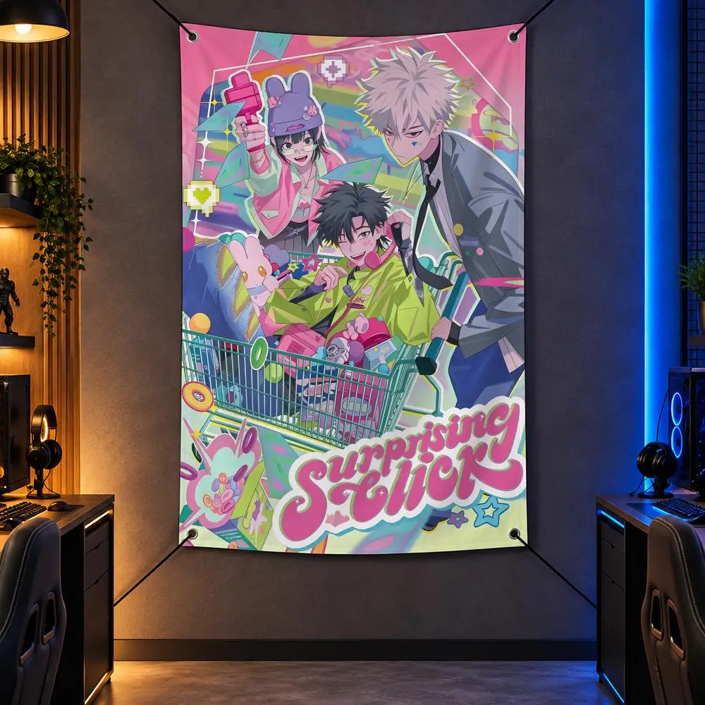 Anime Popular L-Link Click Flags Vertical FlagTapestries Gaming Room Repair Shop Garage Lounge Bedroom Garden Bar