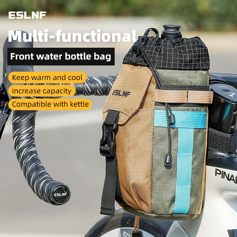 Retro Rainproof Bike Handlebar Bag Weather-Resistant Cycling Pouch with Bottle Storage for Road & Mountain Bikes