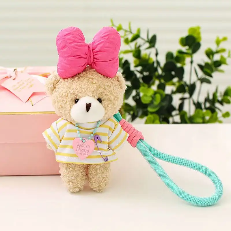 

15cm Simulation New Sweet Bear Backpack Pendant Doll Stuffed Plush Toy Cartoon Anime Cute Children's Birthday Gift Fun Doll