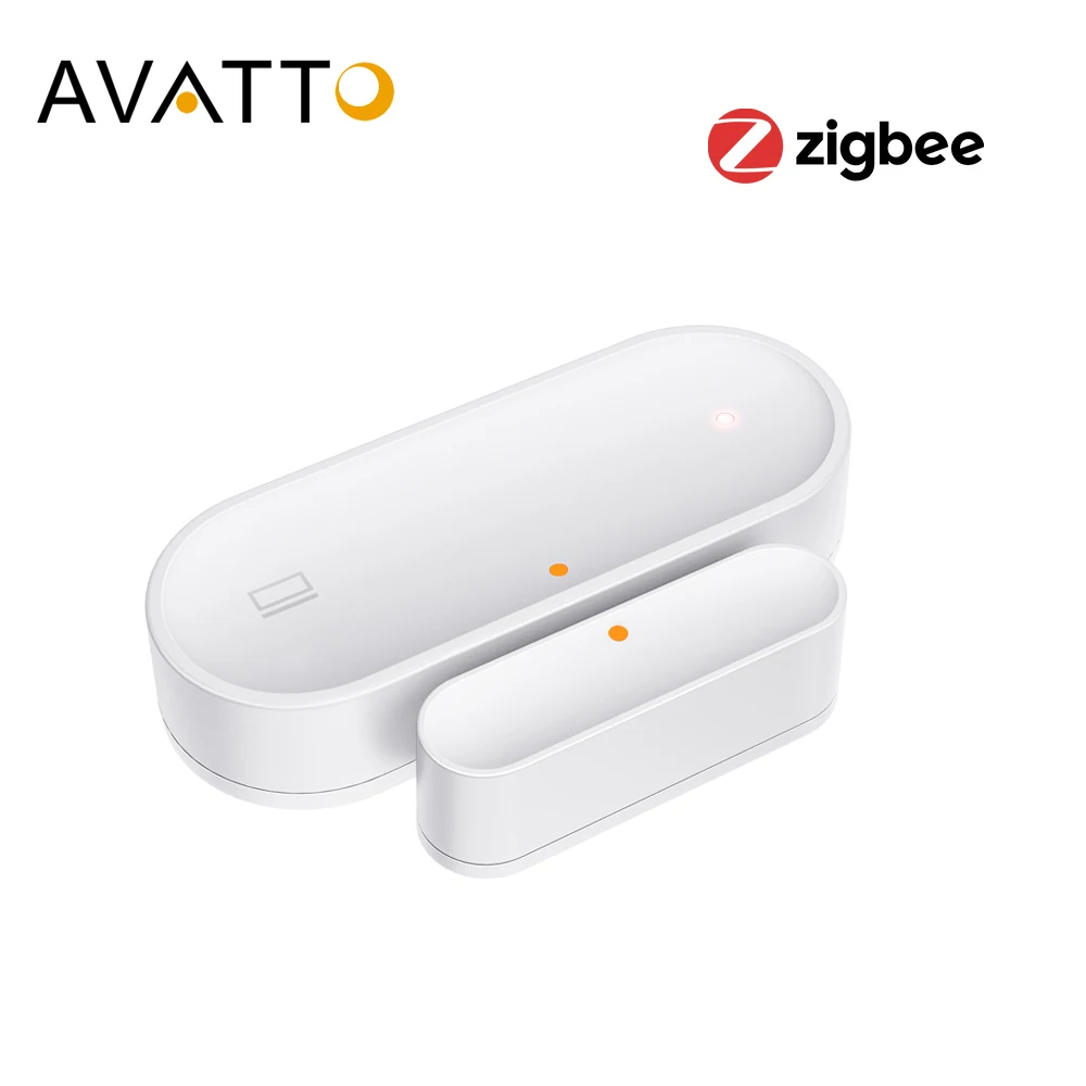 Sensor de puerta AVATTO Tuya Zigbee, detectores abiertos/cerrados de ventana de puerta inteligente con batería de litio, trabajo doméstico inteligente para Alexa, Google Home