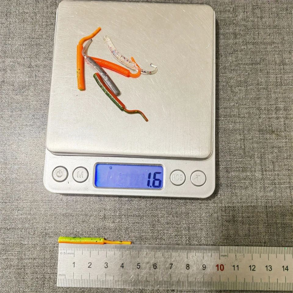 MUKUN Fishing Lure mini Soft Worm Shrimp Jerkbait 10pcs 0.3g 4cm Ocean Rock lure bass soft fish Ajing lure