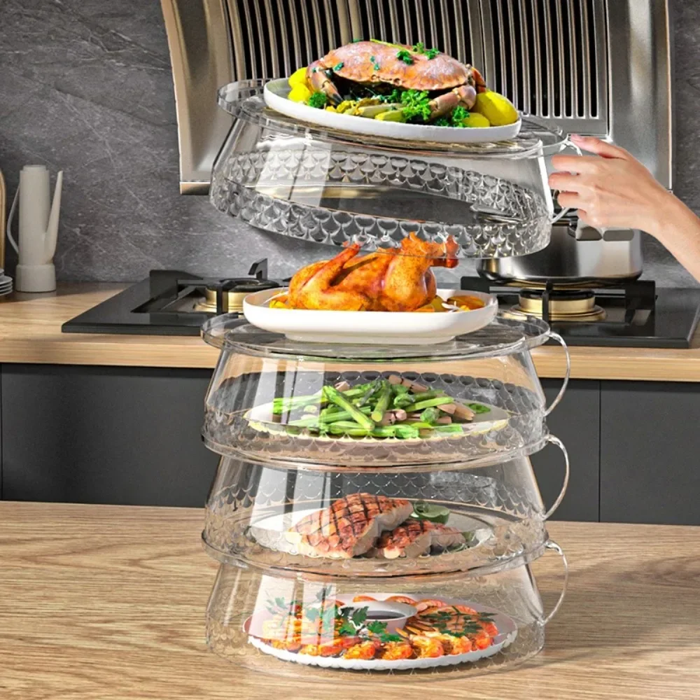 

Reusable Eco-Friendly Food Cover Heat-Resistant Thermal Insulated Dish Protector for Kitchen&Dining Table Includes Storage Rack