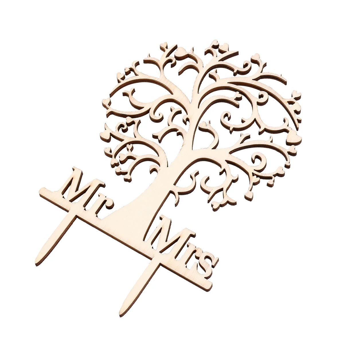 

Wooden Cake Topper 22x17cm White Anniversary Wedding Birthday Decorations Stunning Mr Mrs Tree Style Formal Event