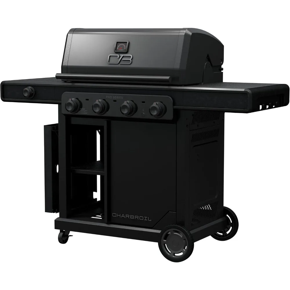 Pro Series™ with Amplifire™ Infrared Technology 4-Burner Propane Gas Grill Cabinet with Side Burner