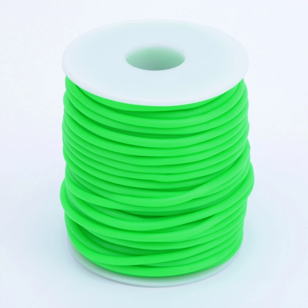 Hollow Pipe PVC Tubular Synthetic Rubber Cord Wrapped Around White Plastic Spool Lime 4mm Hole: 2mm about 16.4 yards(15m)/roll