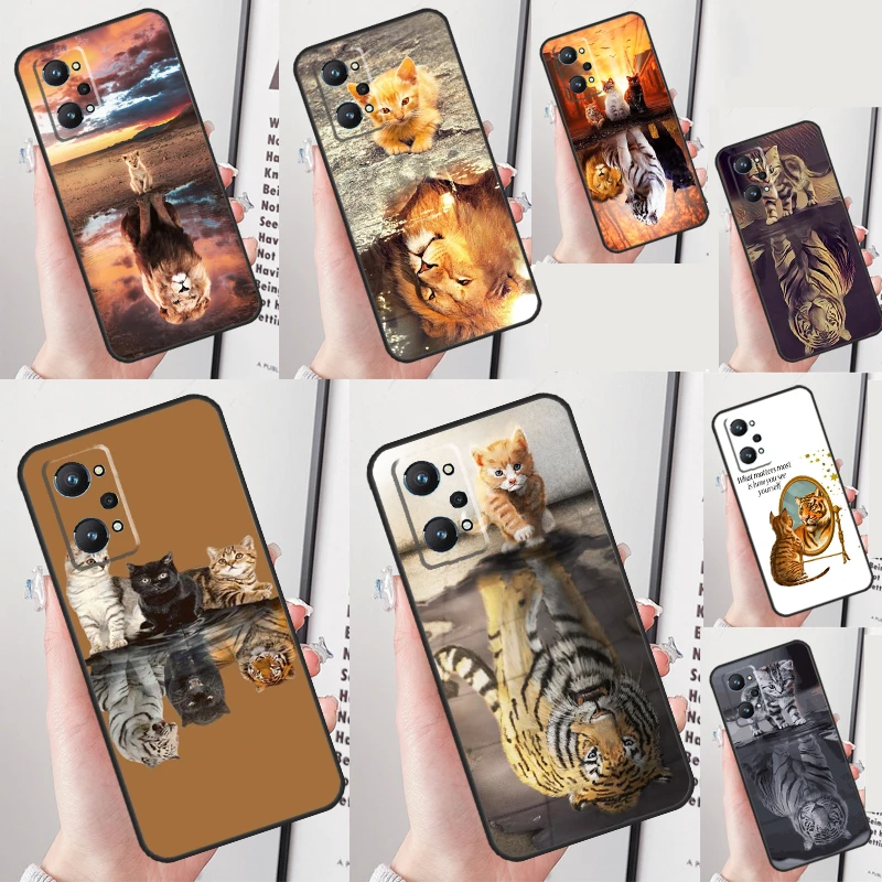 

Cat is Tiger Reflection For Realme 14 10 11 12 13 Pro Plus GT 6 6T 5 GT7 Pro C67 C61 C55 C53 C51 C21Y C25S C75 Case