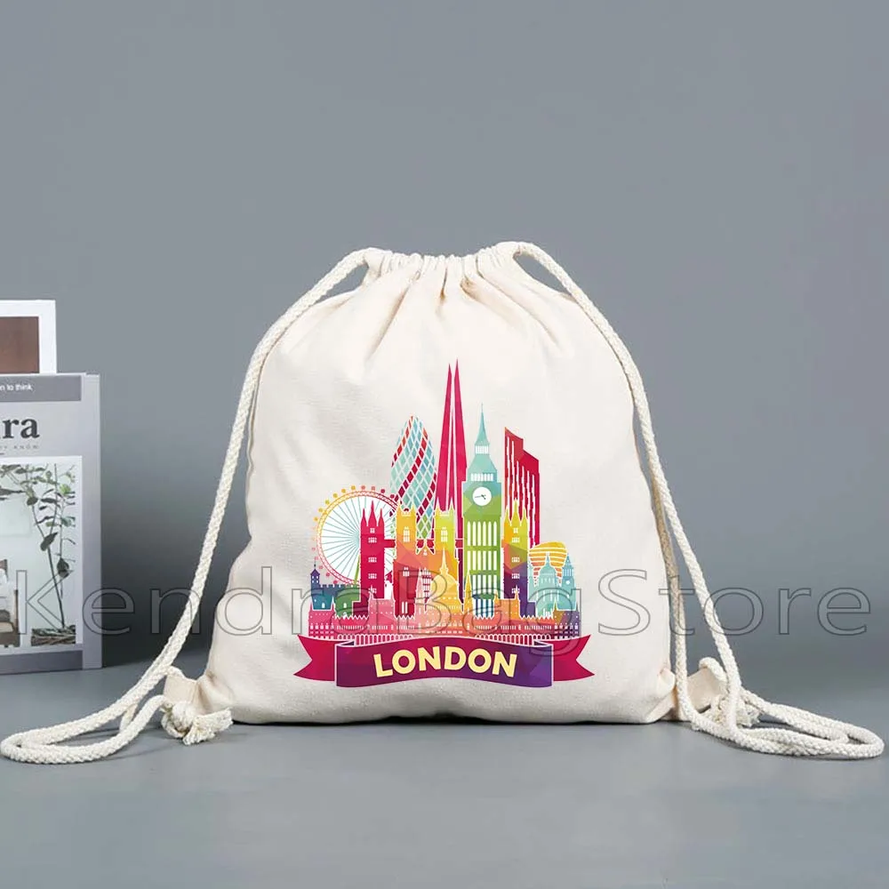 Vereinigtes Königreich, London, England, Flagge, Karte, Retro-Bus, Big Ben, Brücke, Telefonzelle, Reise, Kordelzug, Taschen, Fußball-Rucksack, Fitnessstudio