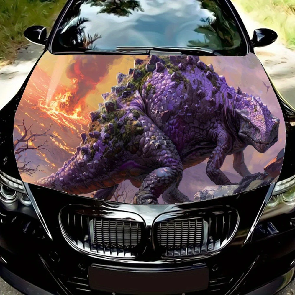 

The Dragon By The Volcano Burning Flame Car Hood Wrap Color Vinyl Sticker Truck Graphic Bonnet Auto Accessories Decor Decal Gift