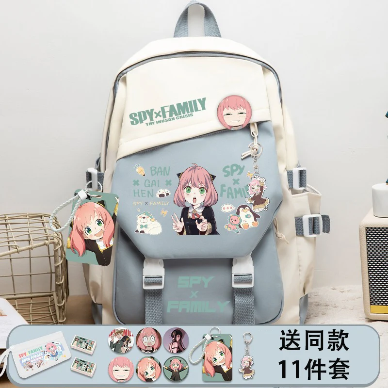 30×43×14cm Black Blue Green, Spy x Family, Anime, Student School Bags, Backpacks, Girls