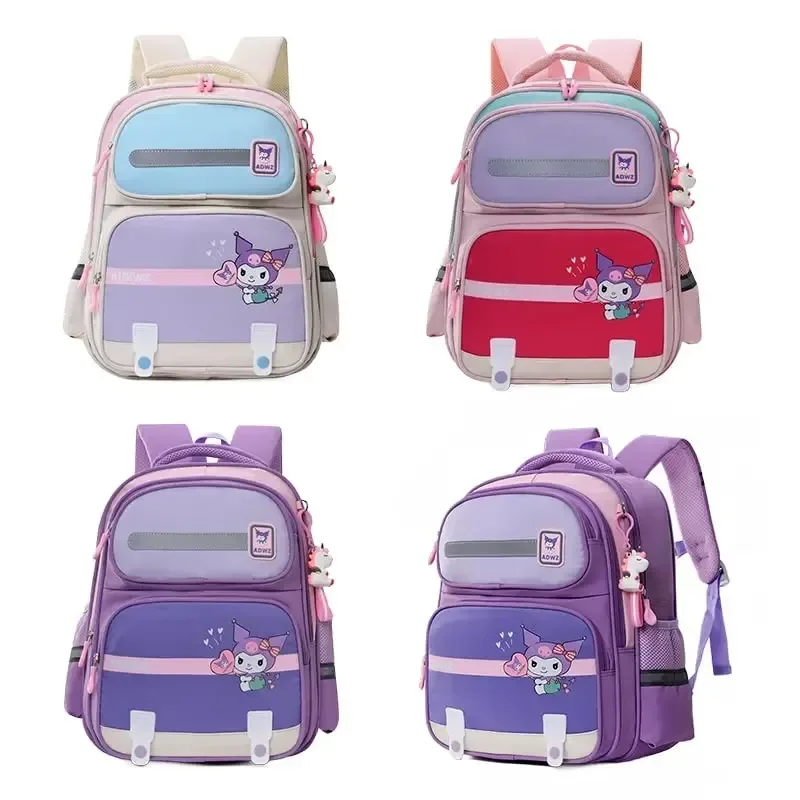 

Sanrioed Anime Kuromi Large Capacity Backpack Cute Children Schoolbag Cartoon Student Stationery Shoulder Bag Gift for Friend