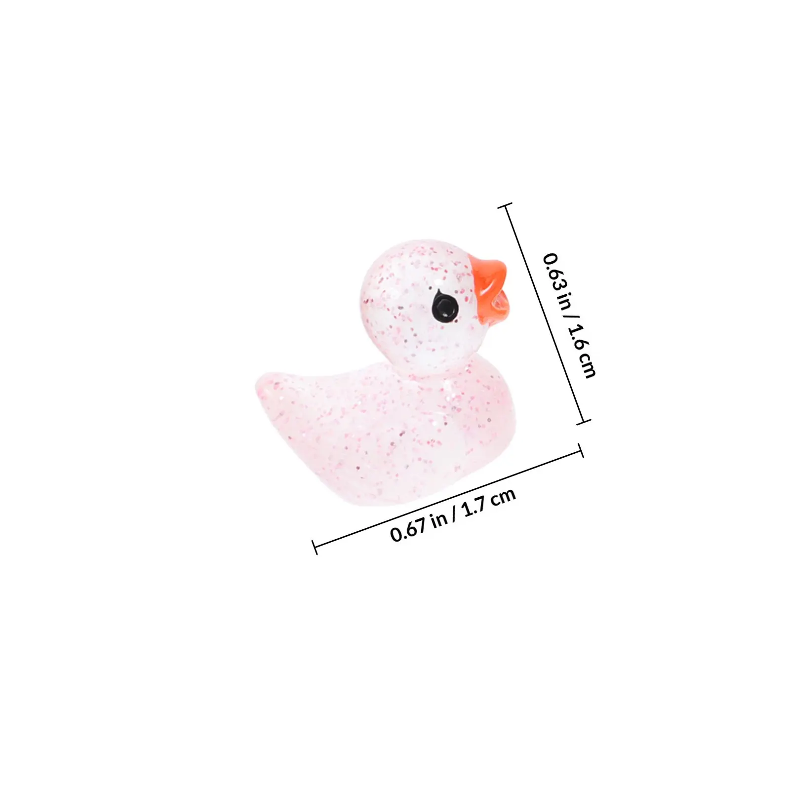 40Pcs Miniature Resin Duck Sculpture Cute Glow in The Dark Yard Garden Lawn Moss Landscape Decoration Mini Duck