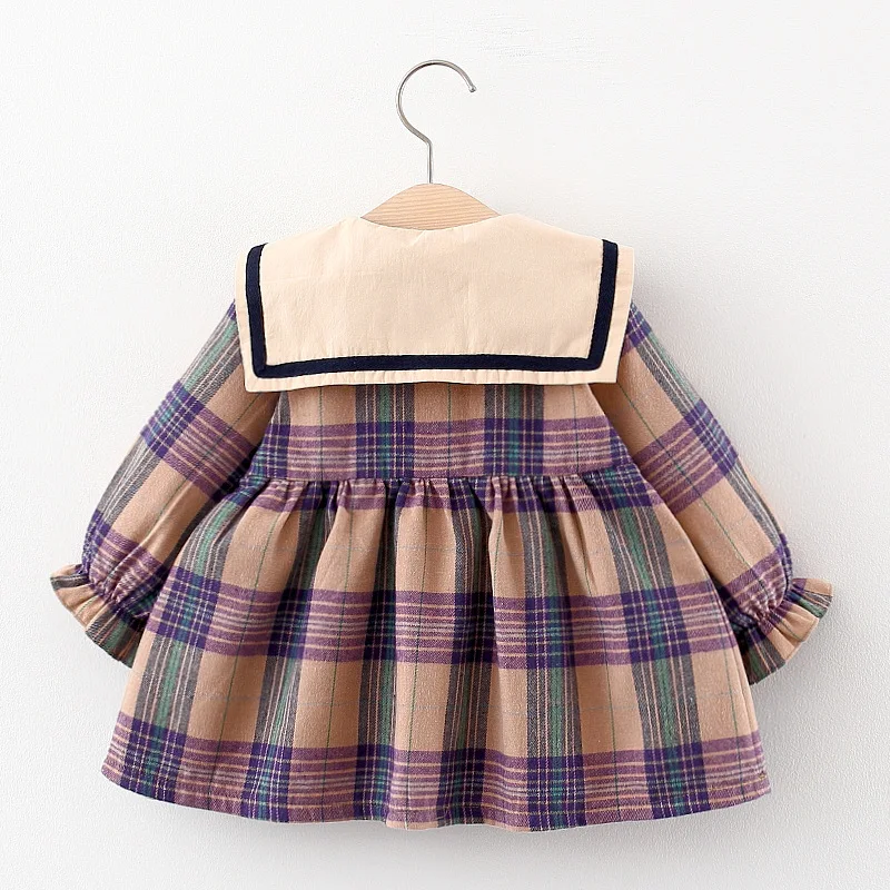 2024 Spring Newborn Baby Girl Plaid Dress Toddler Girls Clothes Sweet Princess 1st Birthday Dresses For Girls Baby Clothes