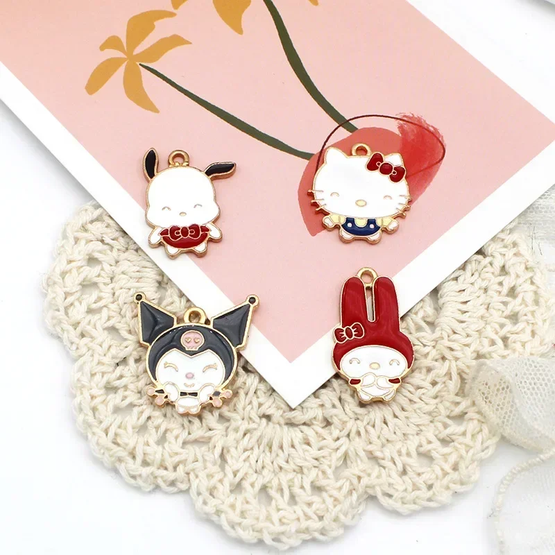 Sanrio  Jewelry Accessories Alloy Drop Oil Big Head Small Body Melodys DIY Jewelry Accessories Necklace Bracelet Pendant