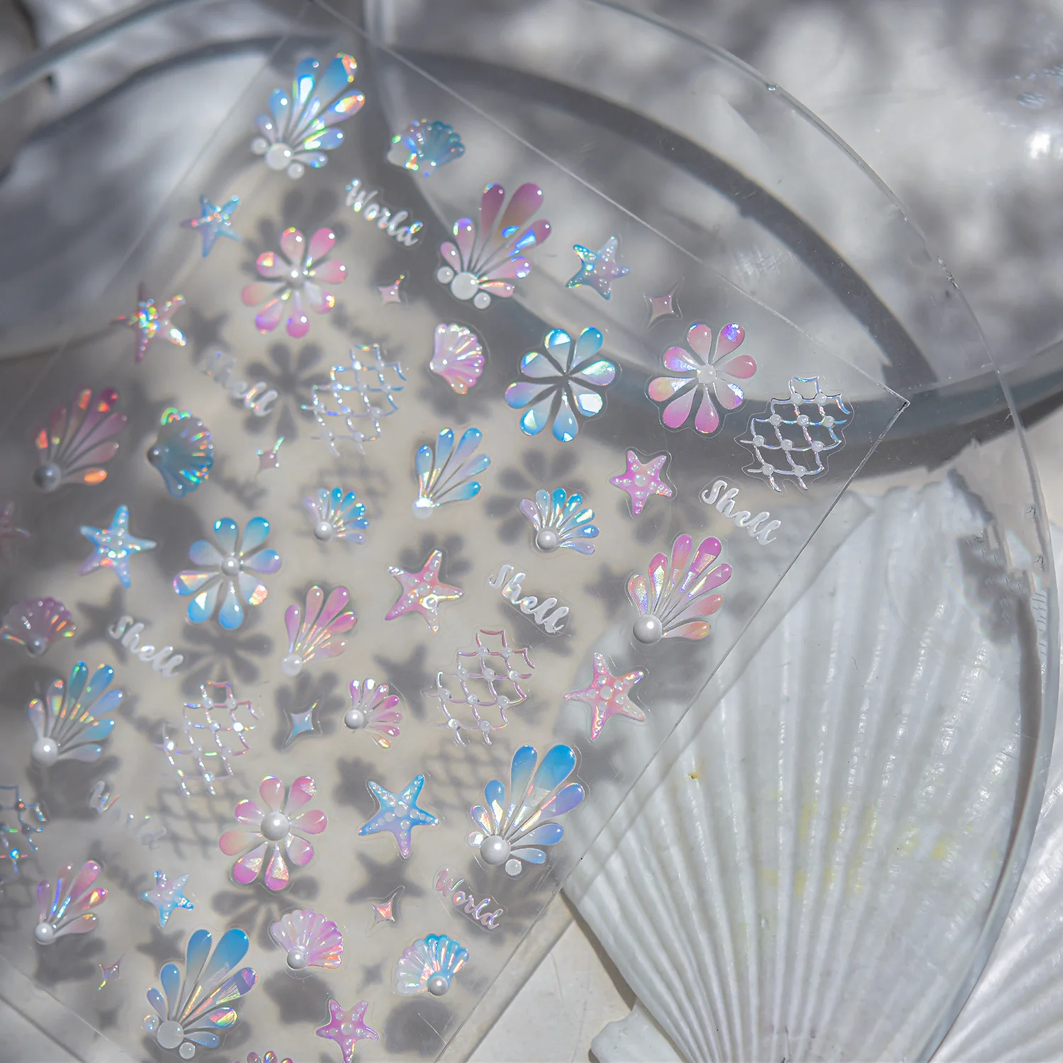 Autocollants pour ongles en cristal et diamant 5D, coquille de plage d'été, autocollants auto-adhésifs pour Nail Art, bricolage, pièces de décoration pour ongles du monde océan mignon