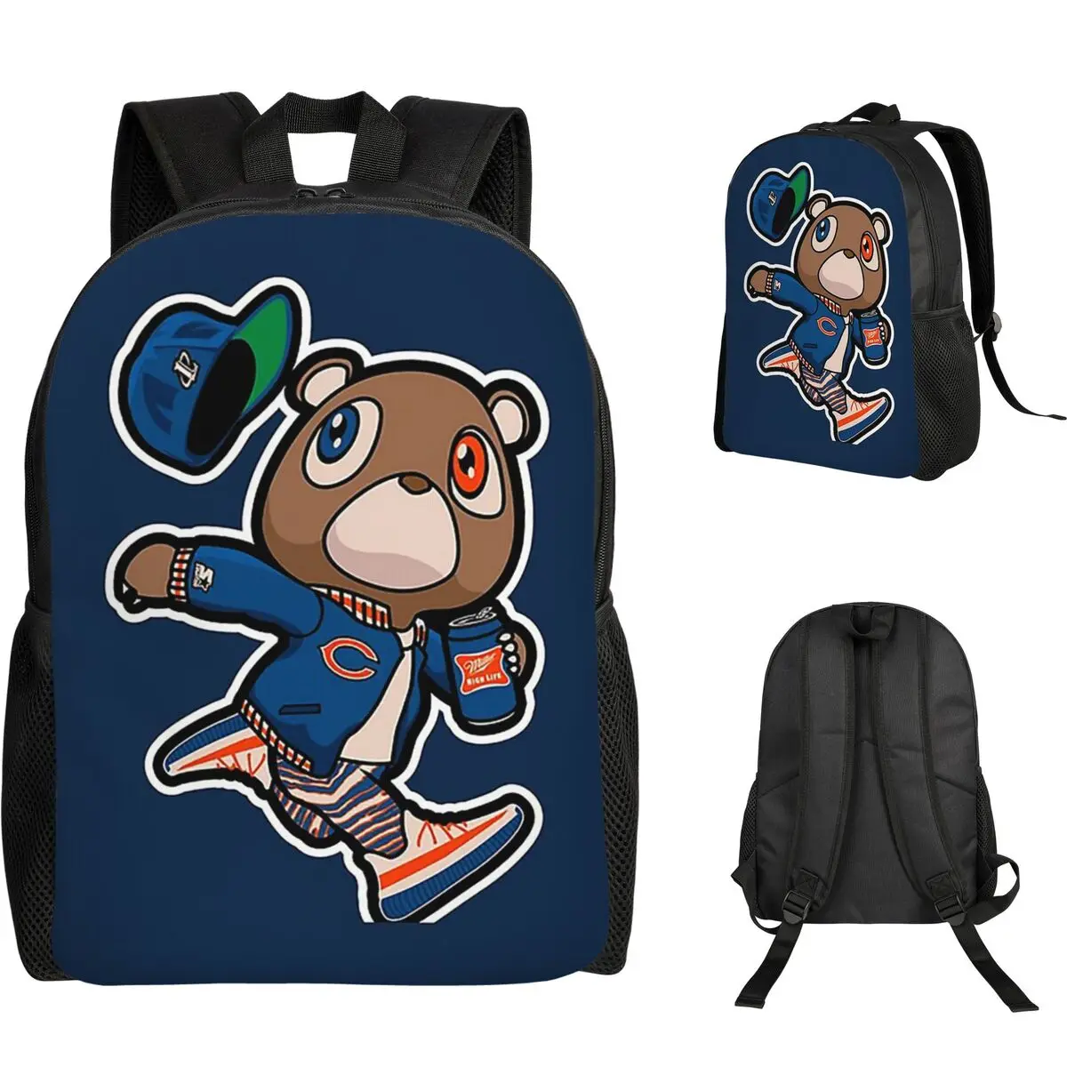 

Винтажный выпускной рюкзак Kanye West Dropout Bear Chicago для студентов, школьников, мальчиков и девочек, сумка для книг, школьная сумка, сумка для ноутбука, наплечная сумка