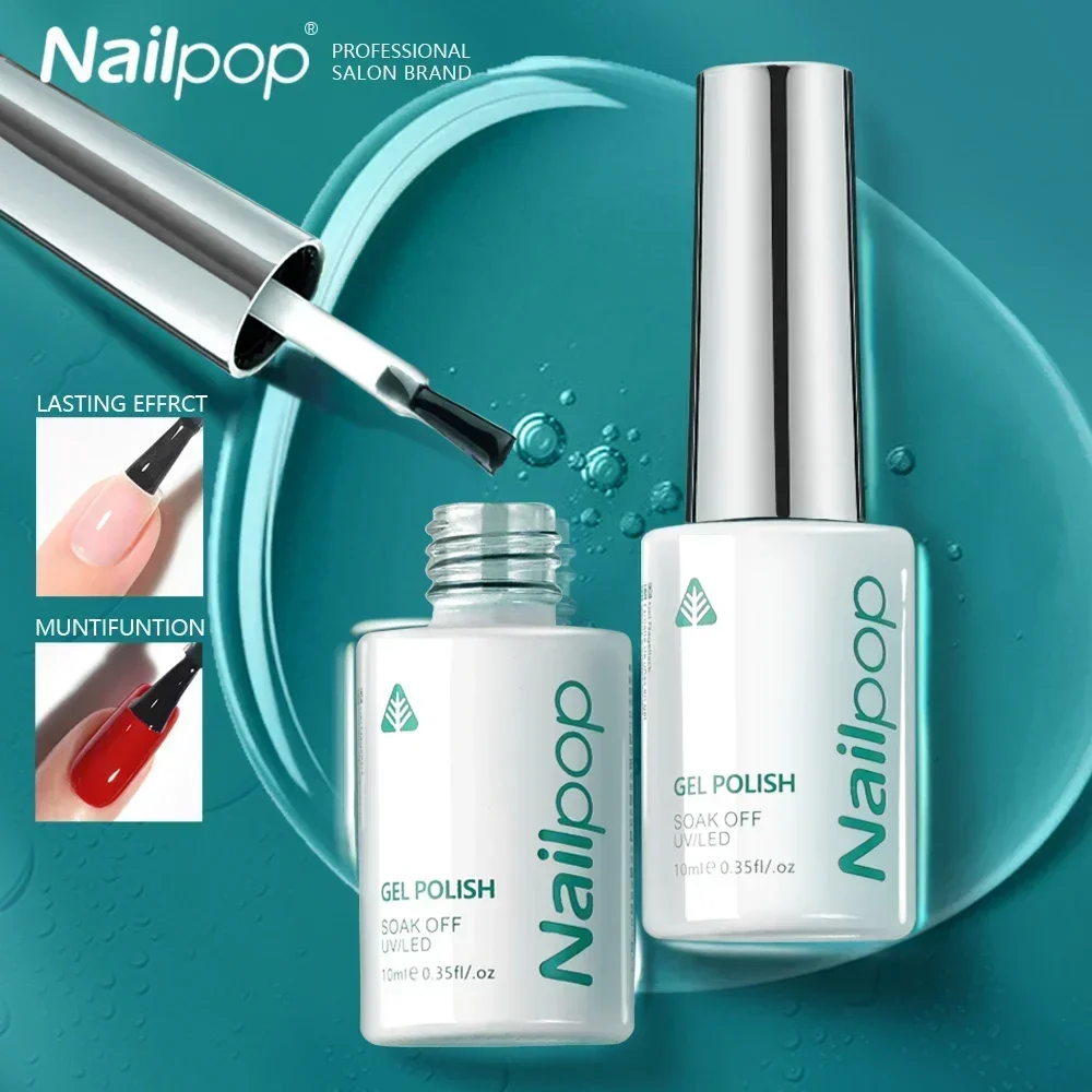 

NAILPOP No Wipe Top Coat Base Coat Primer UV Gel Polish Design Enhancer Varnish Reinforcement Gel Soak Off UV LED Nail Art Tool