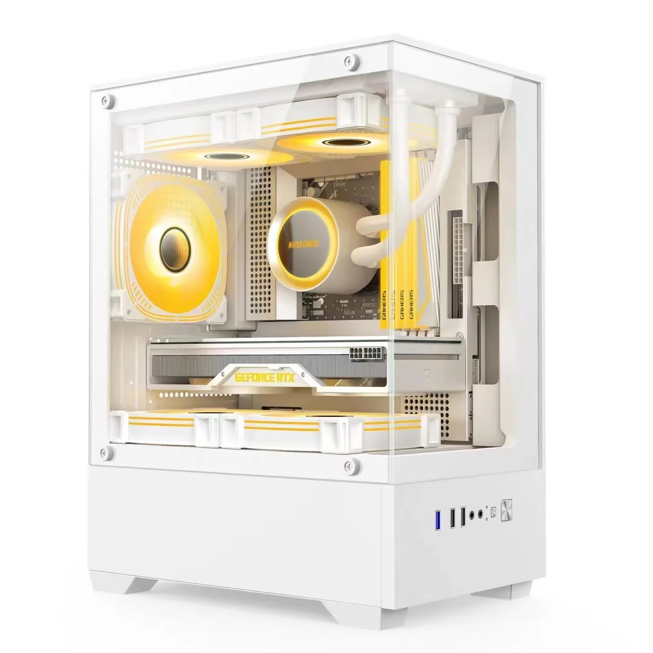 

Skyline small sea view room desktop computer case glass side transparent e-sports game 240 water-cooled USB3.0MAT