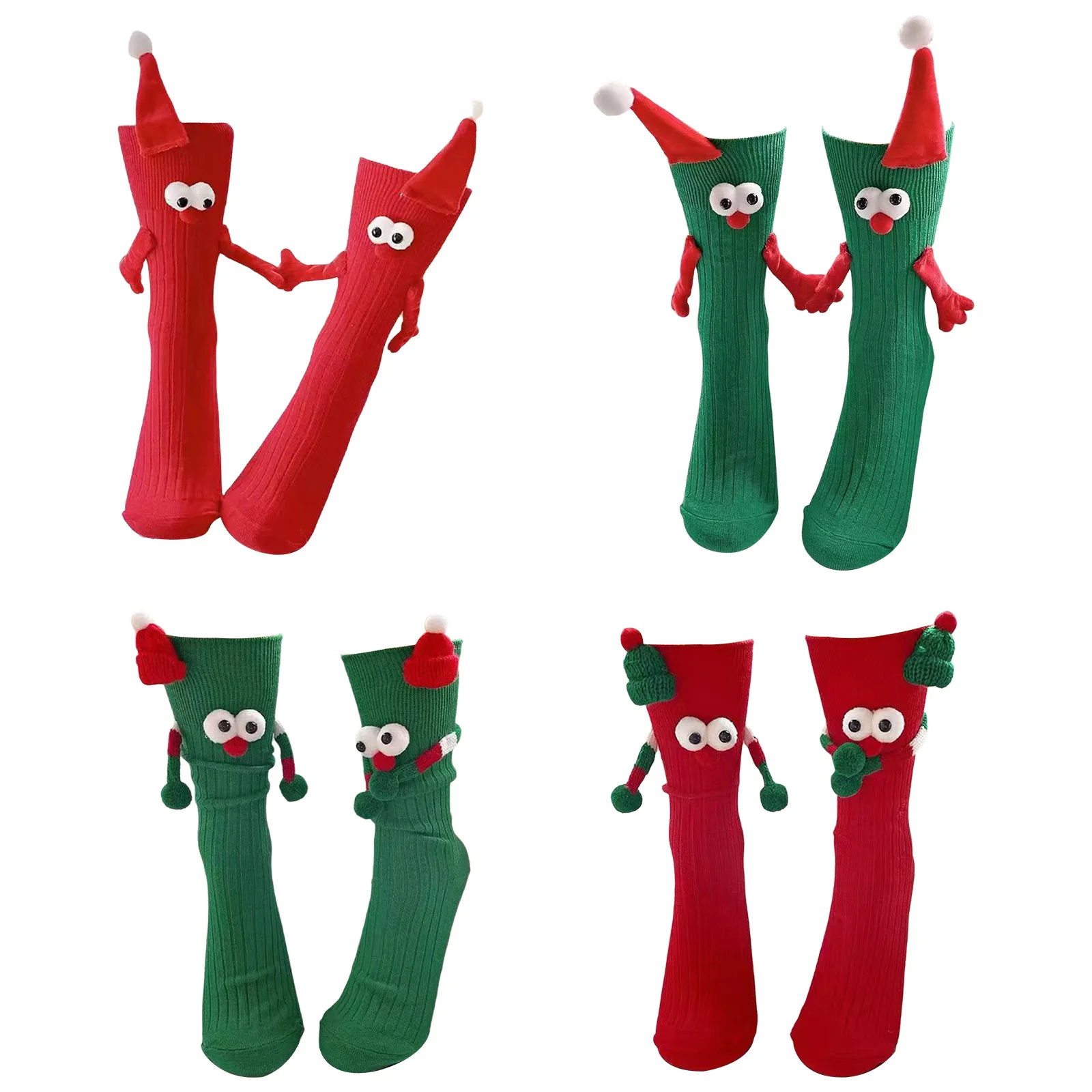 Simpatici calzini natalizi Calze natalizie Novità Calzini magnetici tenuti a mano per bambini adulti