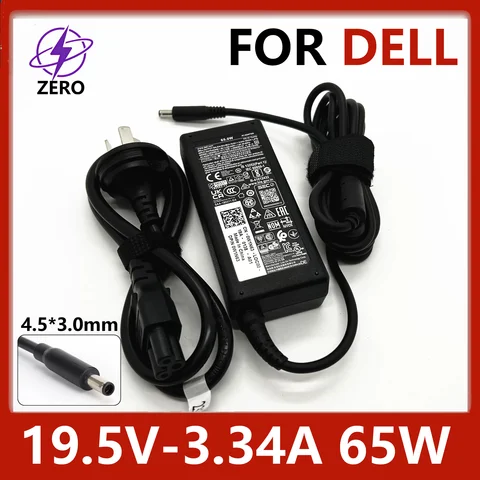 Original 65W 19.5V3.34A 4.5*3.0mm Laptop Charger for DELL Latitude 13 14 15 3000 Series Inspiron 13 14 15 16 17 3000 5000 7000 Vostro 13 14 15 16
