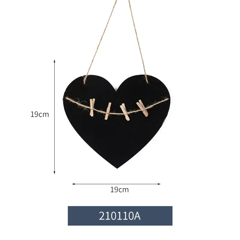 Single Sided Message Blackboard DIY Home Shop Hanging Rope Ornament Wooden Craft Writing Tool Welcome Sign