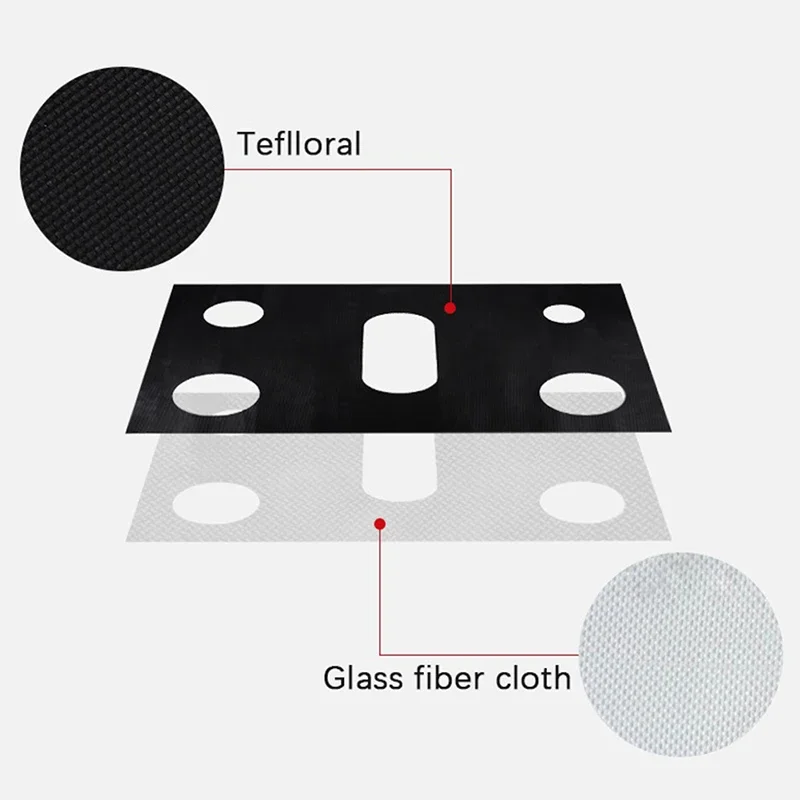 Furnace Mat Protector Anti-oil Cooker Cooktop Cover Thickness Burner Pad 5-hole Stove Stovetop Cleaning 0.2mm Gas