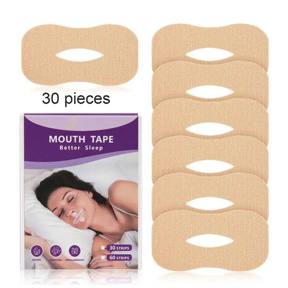 30PC Anti-Snoring Mouth Sticker Children Adult Night Sleep Lip Nose Breathing Improving Patch Mouth Correction Orthosis Tape