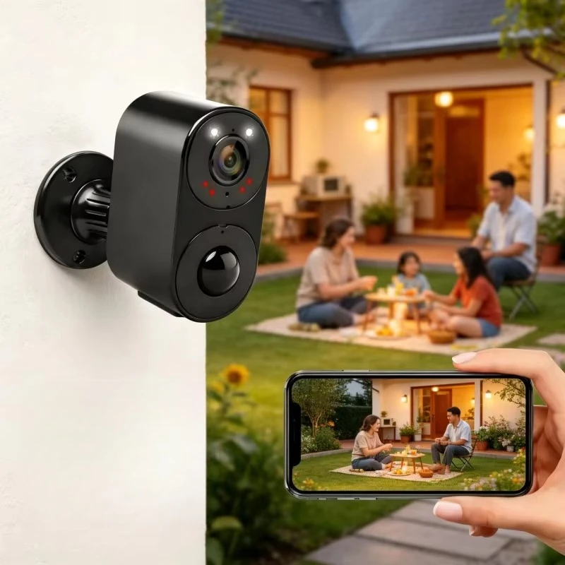 

Sports alarm Security protection Indoor infrared sensor Night vision function SD card recording Audio call Wireless camera
