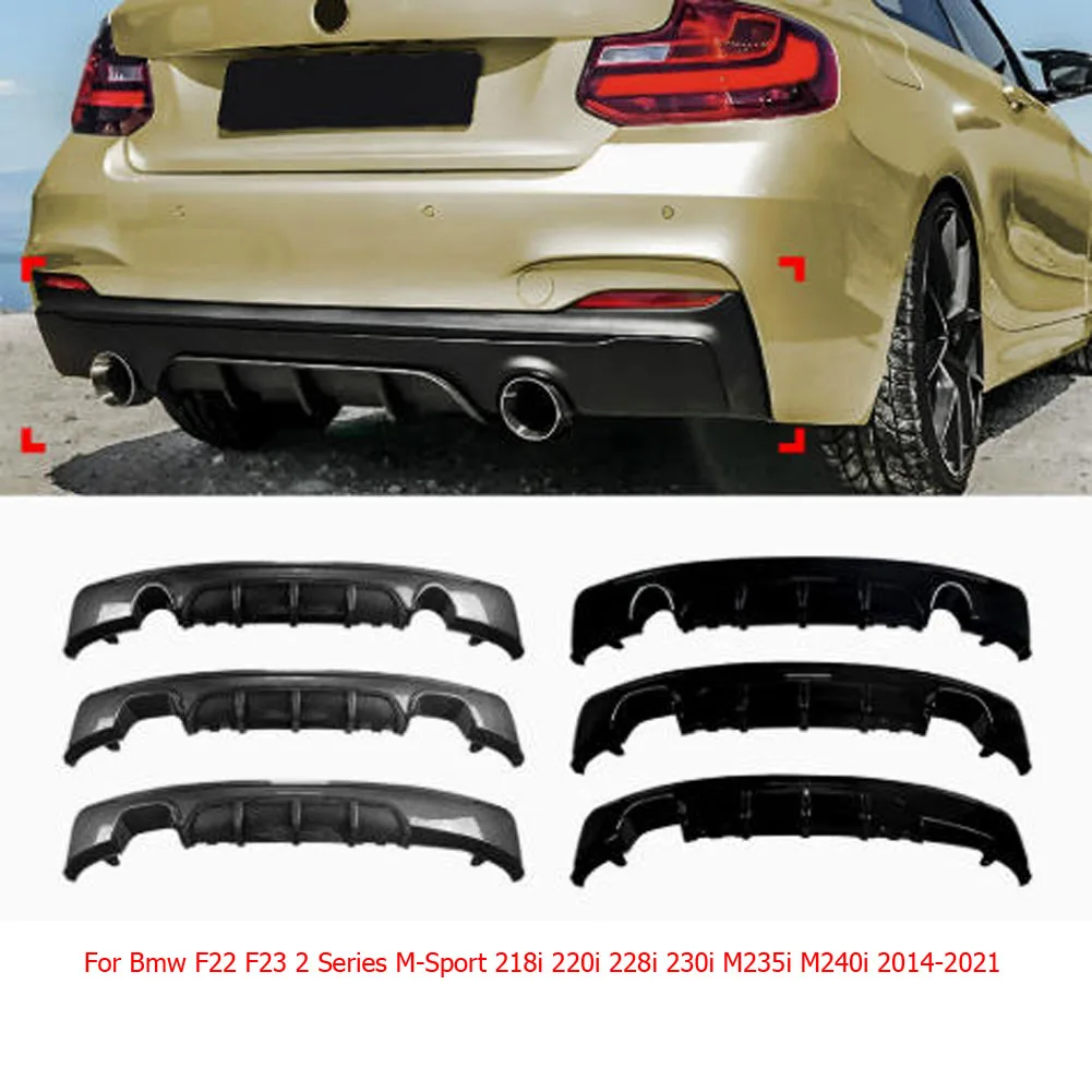 Gloss Black Rear Bumper Diffuser Splitter For Bmw F22 F23 2 Series 230i M235i M240i 2014-2021