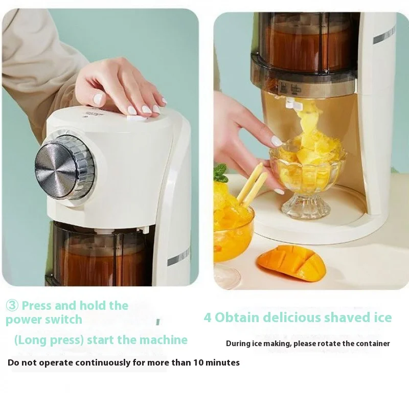 Automatic Snow Ice Shaver Machine Home Commercial Shaved Ice Maker for Stall Use Dessert Equipment