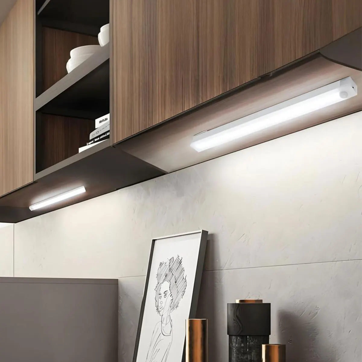 Motion Sensor Light Wireless LED Night Light USB Rechargeable Night Lamp For Kitchen Cabinet Wardrobe Lamp Staircase Backlight