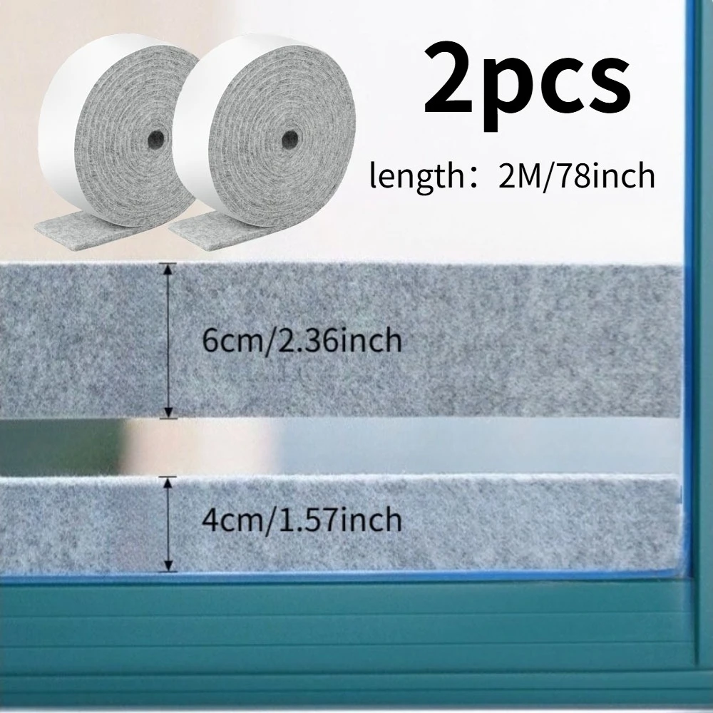 2Pcs Self-Adhesive Water Absorbing Strips Wide 1.57/2.36in Reusable Moisture Proof Pad Easy To Install For Kitchen Bathroom Wind