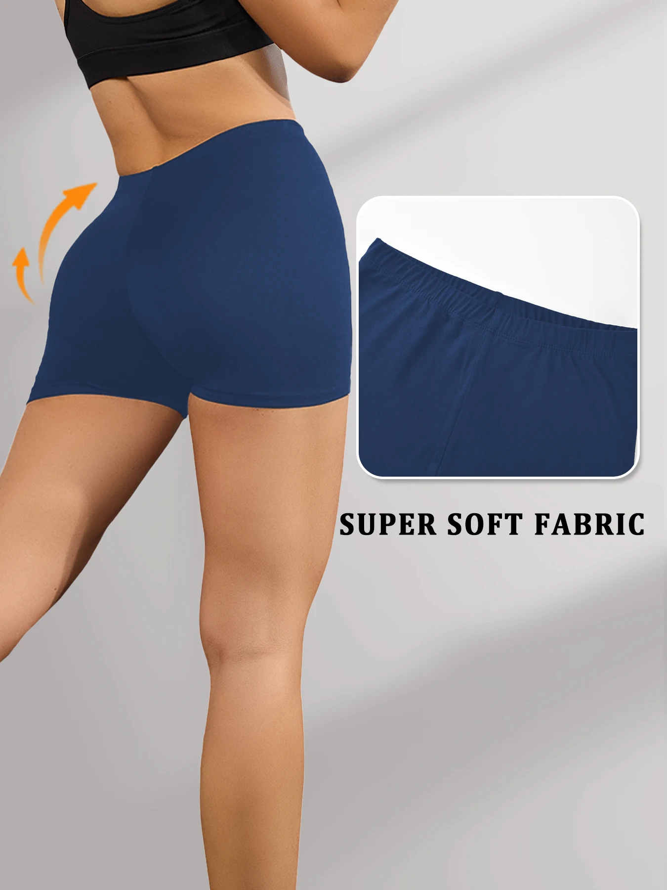 2 Pack Women's Cycling Workout Biker Shorts, Super Soft High Elastic Squat Proof Yoga Running Gym Fitness Sports Shorts