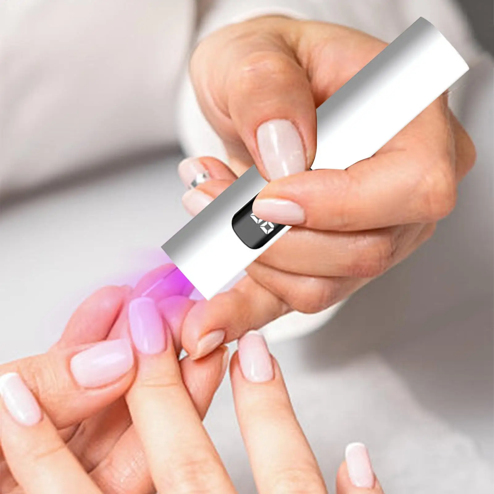 Мини-УФ-свет для ногтей, перезаряжаемая от USB лампа для ногтей, цифровой дисплей, светодиодная лампа для ногтей с 2 режимами синхронизации для маникюра