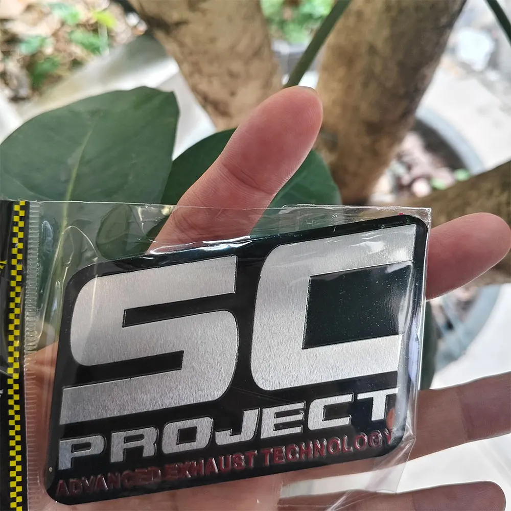 Motorcycle Exhaust Pipe Sticker Motorbike Logo Emblme SC PROJECT Decorative Decal Automobile Aluminum Alloy GP Pipe Metal Deacls