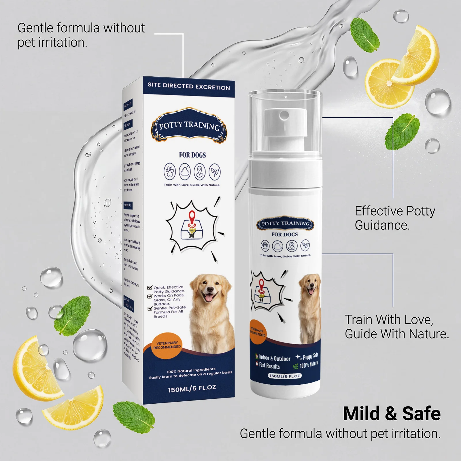 Dog Potty Training Spray, Targeted Defecation, Gentle Training, Guide Pet Toilet Use, Housebreaking Aid, Daily Convenient Spray