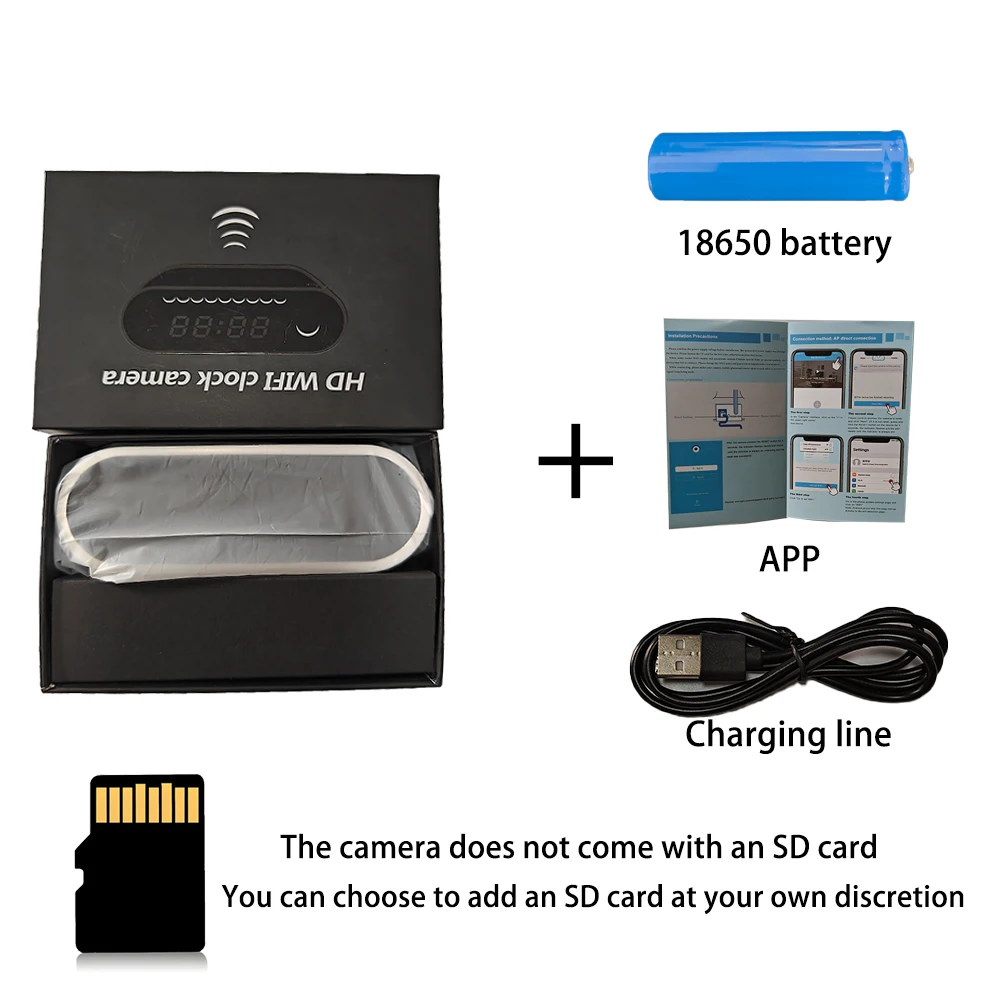HD 4K multifunctional mini camera, supports WIFI remote viewing, motion detection, equipped with 9 infrared night vision lights