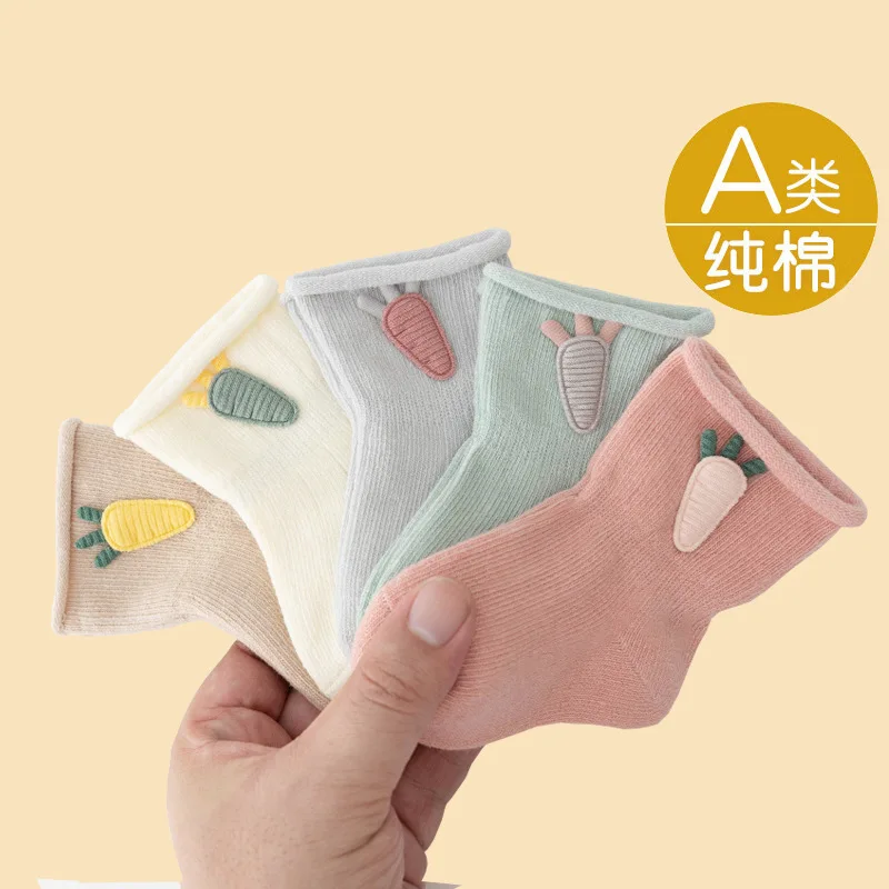 

Детские носки Весенне-осенние свободные носки для новорожденных, четырехсезонные носки среднего размера, не ограничивают ноги, мужские и женские, детские