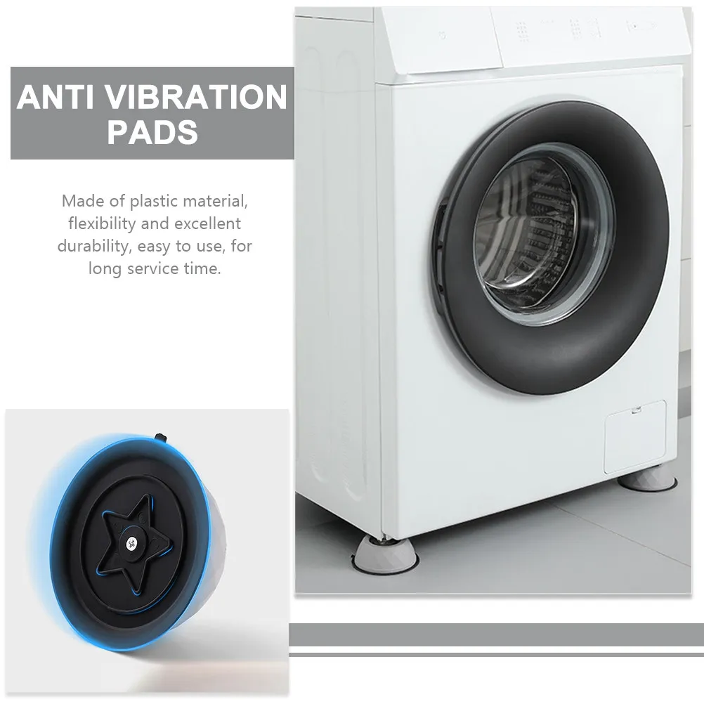 4Pcs Anti-Vibration Pads for Washing Machine, Non-Slip Shockproof Heightening Supports for Washer, Dryer, Fridge