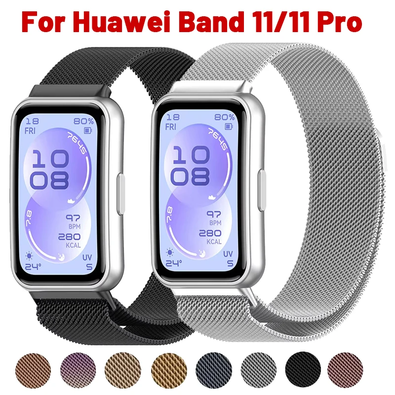 Magnetic Loop Strap For Huawei Band 11 Pro 11 Bracelet For Huawei Band 8 9 10 Wristband Stainless Steel Watchband